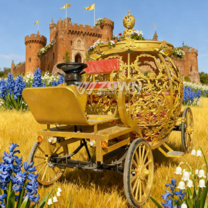 Pumpkin Cinderella Carriage Electric Horse Drawn Carriage Princess for Sale Classic Cinderella Pumpkin Horse Wedding Carriage - Product Image 4