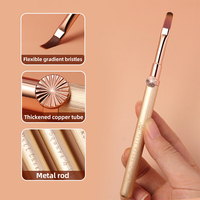 Ensemble de pinceaux à ongles en acrylique avec manche en métal, poils en nylon doux, gel UV 3D, manucure française, boîte à ongles multifonctionnelle de luxe, vente en gros