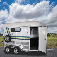 Nouvelle remorque de transport pour 2 chevaux à vendre, essieu simple, fenêtres, haute puissance, ATV, essieu simple, remorque à chargement en angle pour 2 chevaux