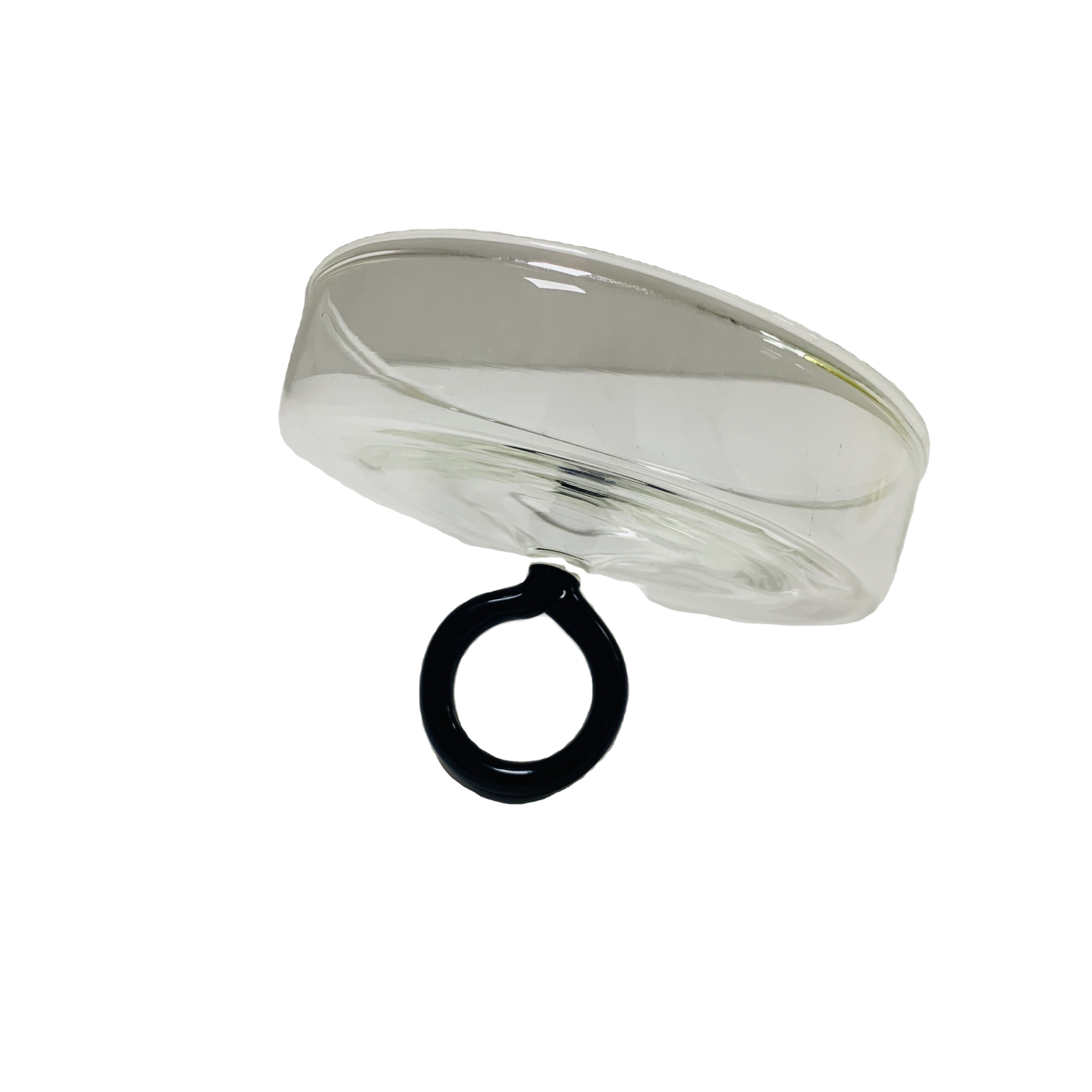 Изготовленная на заказ прозрачная стеклянная крышка с черной круглой ручкой для домашней кухни