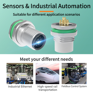 M12 Bảng điều khiển gắn kết kết nối phía trước khóa hàn loại A B D mã nữ nam ổ cắm 2-17pins phía sau gắn kết ổ cắm - Product Image 4
