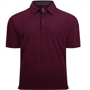 Chemise Homme Bordeaux à Manches Courtes en Tissu Tricoté Séchage Rapide Imprimé Anti-Plis Coupe Droite Décontractée Boutonnée en Popeline - Product Image 1