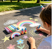 Lot de 27 Craies Licorne Personnalisées OEM pour Trottoir, Colorées, Lavables, Sans Poussière, Certifiées Sûres, pour Dessin Extérieur, Idéales Anniversaire Enfants