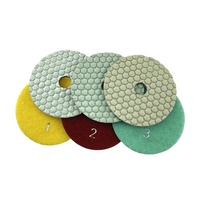 Diamètre 4 pouces 100mm 3 étapes résine collée Flexible main diamant tampons de polissage pour pierre marbre Quartz pierre meulage humide
