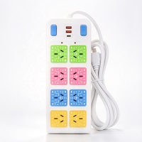 Farbcodiertes Design Multifunktionale 8-fach Australische Steckdosenleiste mit Schaltern und USB-Anschlüssen Verlängerungssteckdose für den Täglichen Gebrauch