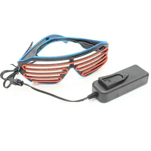 AA Battery Operated EL Wire Shutter LED Neon Flashing Glasses For Halloween Costumes Parties
