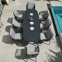 Mobilier d'extérieur pour hôtel, Villa, jardin, Patio, chaise, cadre en aluminium, corde tissée, Table à manger et chaises d'extérieur