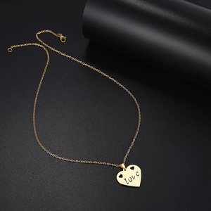 Le donne In acciaio inossidabile cadono innamorati collana con lettera personalizzata con ciondolo Color oro e argento - Product Image 3
