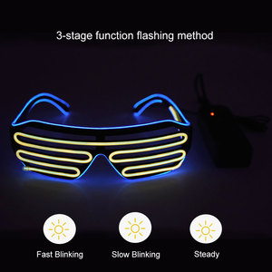 Lunettes de soleil personnalisées à obturateur EL bicolore 10 couleurs pour adultes Lunettes de soleil à obturateur bicolore à LED pour la fête Lunettes Disco à sauter - Product Image 5