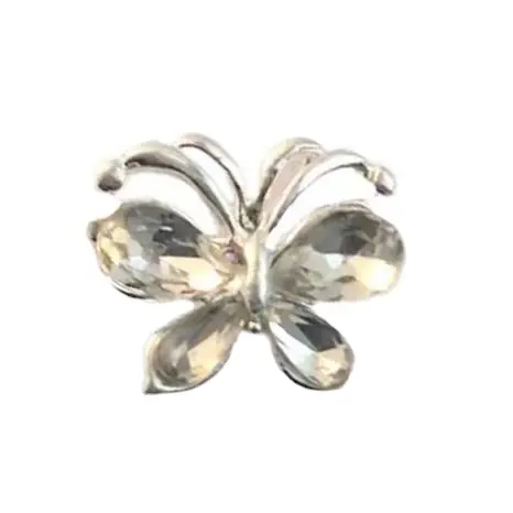 Style nail art métal cristal zircon papillon haut de gamme en trois dimensions ongles cristal clair glace diamant bijoux décoration