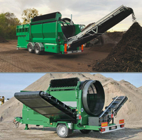 Écran rotatif mobile à roues, écran à tambour rotatif pour le compost, la terre, les scories, le gravier, les copeaux de bois