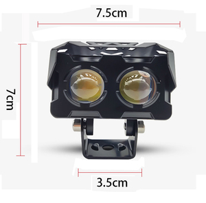Lelanpu OEM al por mayor, foco LED para motocicleta de 2 lentes súper brillante, 12V 12W 18W, faro LED de doble color blanco y amarillo, luces <span class=keywords><strong>antiniebla</strong></span> LED - Product Image 2