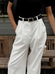 Nuovi <span class=keywords><strong>Pantaloni</strong></span> <span class=keywords><strong>Bianchi</strong></span> a <span class=keywords><strong>Vita</strong></span> <span class=keywords><strong>Alta</strong></span> e Gamba Larga per Autunno/Inverno, Eleganti e Versatili per il Lavoro - Product Image 4