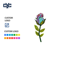 Parches de Bordado de Rosas Exquisitos Personalizados de Fábrica Directa, Parche de Rosa Brillante con Logotipo Personalizado, Tamaño y Color Múltiple