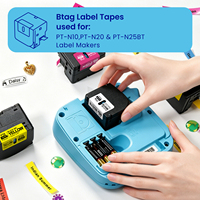 Ruban d'imprimante 12 mm noir sur blanc pour Btag-231/Btag 231 compatible avec P Touch PT-N10/PT-N20/PT-N25BT et machine à écrire
