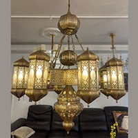 Lustre de mosquée de 5 pieds de large, usine, personnalisé, en laiton de haute qualité pour église de mosquée