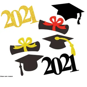 2021 7 pièces Graduation fête fournitures Graduation chapeau numéro Cupcake Toppers choix Graduation chapeau gâteau Topper