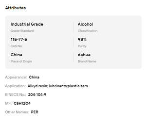 Pentaérythritol Mono de Qualité Industrielle CAS 115-77-5 90%-99% Polyol Stable Matière Première Largement Utilisée dans - Product Image 6