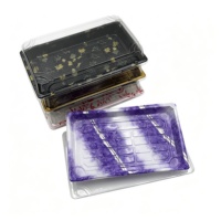 Boîtes rectangulaires jetables en PET YS avec couvercles transparents, logo/design graphique personnalisable, pour sushis japonais de luxe