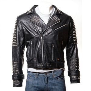 Veste en cuir noire d'hiver pour garçons, veste de motard en cuir d'agneau marron OEM pour hommes, veste de moto en cuir véritable pour hommes - Product Image 2