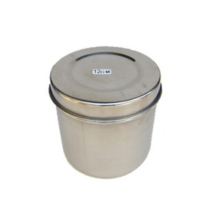 Stainless Steel Storage <b>Container</b> 12cm 14cm Round Medical Use Neatening - Product Image 4