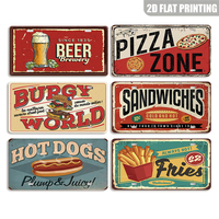 Juego de Letreros Metálicos con Forma de Matrícula de Coche, Decoración Retro para Cocina o Comedor