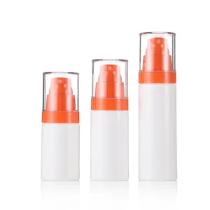 Travel Size 20ml Round Plastic Airless Spray Bottle Refillable Serum Lotion Airless Pump Bottle
