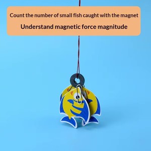 Kit de pêche magnétique DIY STEM en plastique et bois, jouet éducatif Montessori pour enfants, cadeau <span class=keywords><strong>d</strong></span>'anniversaire pour la salle de classe, vente en gros, pour tous les âges - Product Image 2