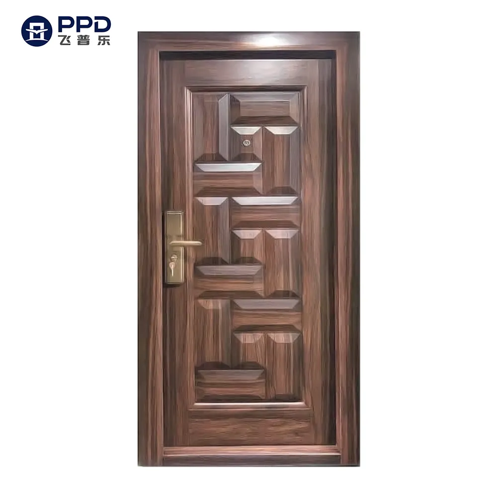 Puerta de seguridad Exterior de acero de alta calidad, puerta de seguridad negra, estilo personalizado, estilo principal, antirrobo, Malasia