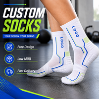 Chaussettes de sport en coton avec logo personnalisé, respirantes, absorbant la transpiration, pour le fitness, le tennis, la course à pied, le cyclisme, le basketball, chaussettes tube