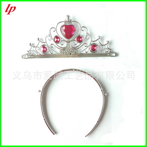 Frozen <b>Elsa</b> Princess Crown 27x7cm Heart-Shaped Blue Rhinestones Birthday <b>Costume</b> Accessory for Children - Product Image 2