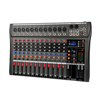 Mixer Audio 12 Kanal USB 48V Phantom Power Efek Digital untuk Siaran Langsung Karaoke Panggung Buatan Sendiri