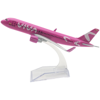 Juguetes Personalizados al por Mayor para Niños, Avión de Metal Fundido a Presión Columbia Pink A320 de 16 CM, Modelo de Avión para Niños, Regalo para Niños