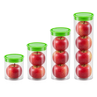 Tube transparent personnalisé pour pommes, en PET et PP de qualité alimentaire, imprimé, recyclable, emballage en tube cylindrique en plastique, conteneur pour fruits frais