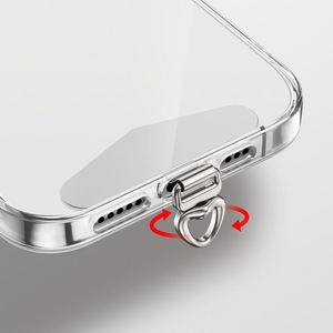 Universal Stainless Steel Slip D-Ring Mobile Phone Strap Lanyard Patch Rope Shape Metal <b>Clip</b> Tether Tab Rotatable - Product Image 1