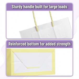 KM 26*12*33cm Vente en gros Sacs en papier d'achat entièrement personnalisés avec logo imprimé avec des sacs en papier kraft colorés traités avec votre propre logo - Product Image 4