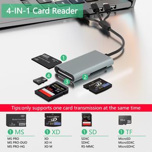 Lecteur de cartes 4 en 1 SD TF MS XD pour iPhone 16 15 14 iPad PC Android <span class=keywords><strong>Mac</strong></span> USB-C USB-A Lecteur de cartes mémoire - Product Image 2