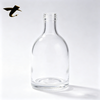 Bouteille en verre de 500 ml pour spiritueux avec bouchon à vis, forme ronde, option d'impression sérigraphique personnalisée pour l'emballage de spiritueux, whisky, brandy