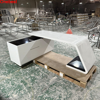 10 ans de garantie de haute qualité bureau bureau en L forme Corian surface solide Table de bureau de direction meubles de maison