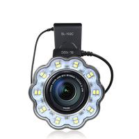 Ensemble de flash annulaire LED macro SL-102C avec 8 anneaux adaptateurs pour appareil photo reflex numérique Canon, éclairage vidéo
