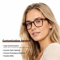 Lunettes carrées classiques en acétate poli à la main, durables, personnalisables OEM/ODM, montures vintage pour femmes, effet écaille de tortue