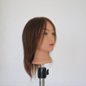 Cabeza de Maniquí Femenina de Cabello Humano Marrón de 10-12 Pulgadas, con Poco Cabello en la Parte Superior para Injerto Capilar - Product Image 3