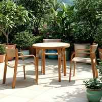 Table de jardin Meiqi, structure en fer, plateau en verre trempé, imperméable, empilable, durable, mobilier de jardin extérieur