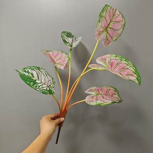 Cross-Border Turtle Back Fairy Taro Leaf Decoración <span class=keywords><strong>de</strong></span> pared Simulación <span class=keywords><strong>de</strong></span> plantas verdes con sensación <span class=keywords><strong>de</strong></span> vegetación artificial - Product Image 6