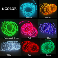 Bande lumineuse LED DIY de 5 mètres, lumière froide + accessoires de voiture USB, éclairage décoratif LED néon intérieur, fil EL, éclairage ambiant, lumières LED de voiture