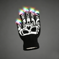 Gants squelette LED lumineux RGB clignotants, 2 paires de gants lumineux pour Halloween, soirées rave, concerts, cadeaux pour enfants et adultes