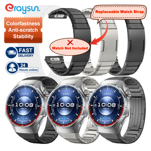 Dây đeo đồng hồ nam nữ Eraysun thoải mái, chất liệu kim loại, dành cho Huawei <span class=keywords><strong>Watch</strong></span> GT6 Pro, hợp kim titan, họa tiết tre, dây thép. - Product Image 1