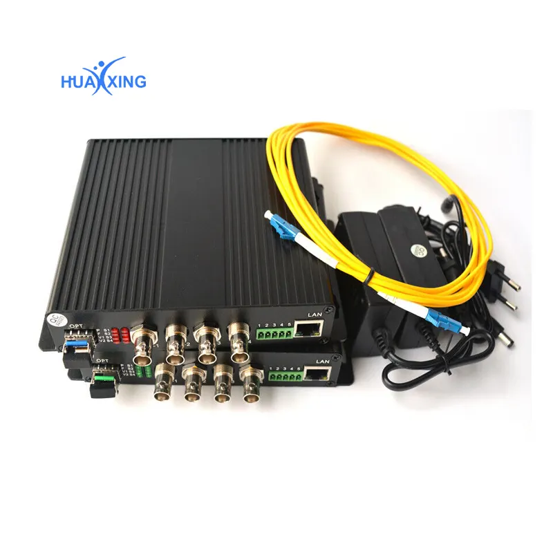 High Quality 4 Channels HD SDI Video/Audio/Ethernet over Fiber Optic Media Converters Transmitter Receiver for HD SDI CCTV