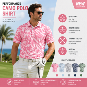 Camiseta Polo de Camuflaje Premium para Hombre, de Manga Corta, Suave al Tacto, Elástica, para Golf, Diseño Personalizado de Fabricante de Ropa - Product Image 2