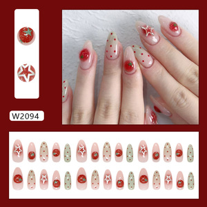 3D Ijskristal Tomaat Gradient Polka Dot Ster INS Stijl Afneembare Press-On Nagels 30 Stuks met Verpakkingen - Product Image 2